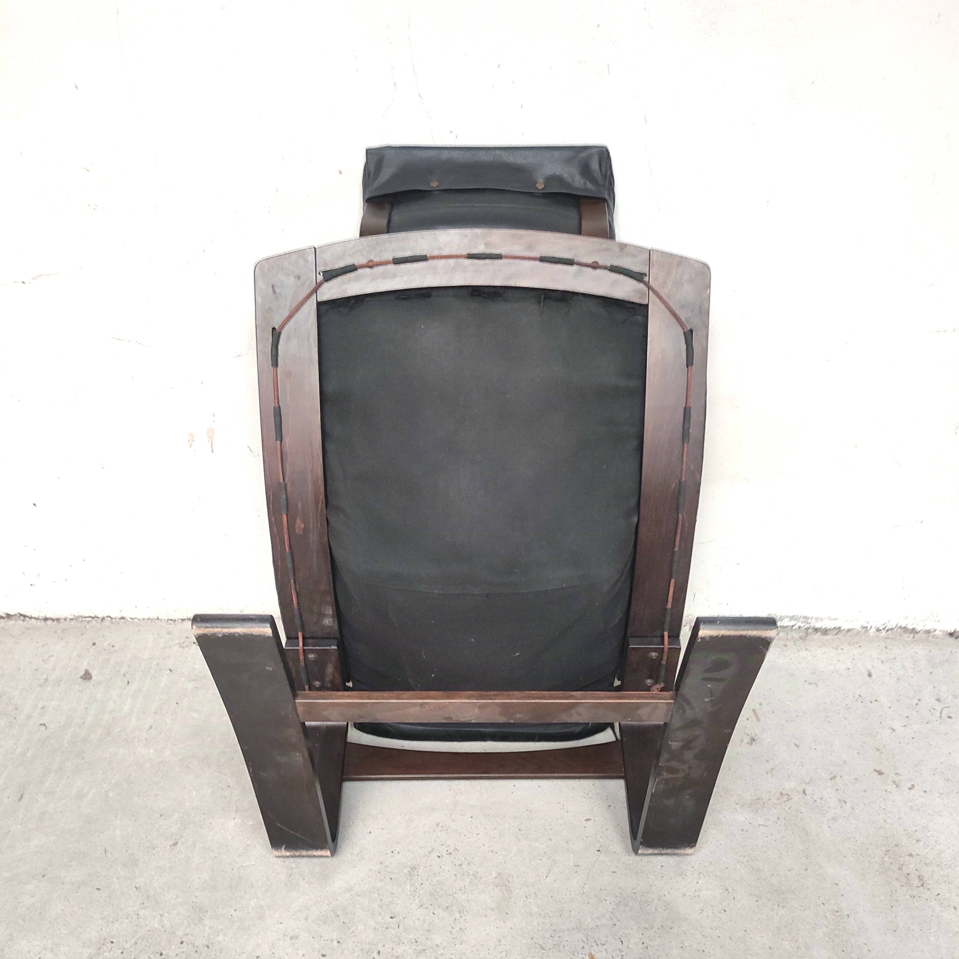 Pair of Kroken armchairs in black leather