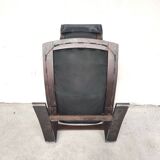 Pair of Kroken armchairs in black leather
