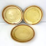 Set of 3 hand-turned stoneware plates