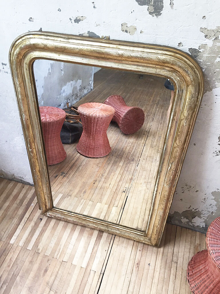 Mirror Louis Philippe flowered 75 x 109 cm