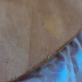 Round dining table vintage curved wooden foot