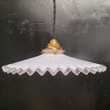 Pair of opaline pendant lights