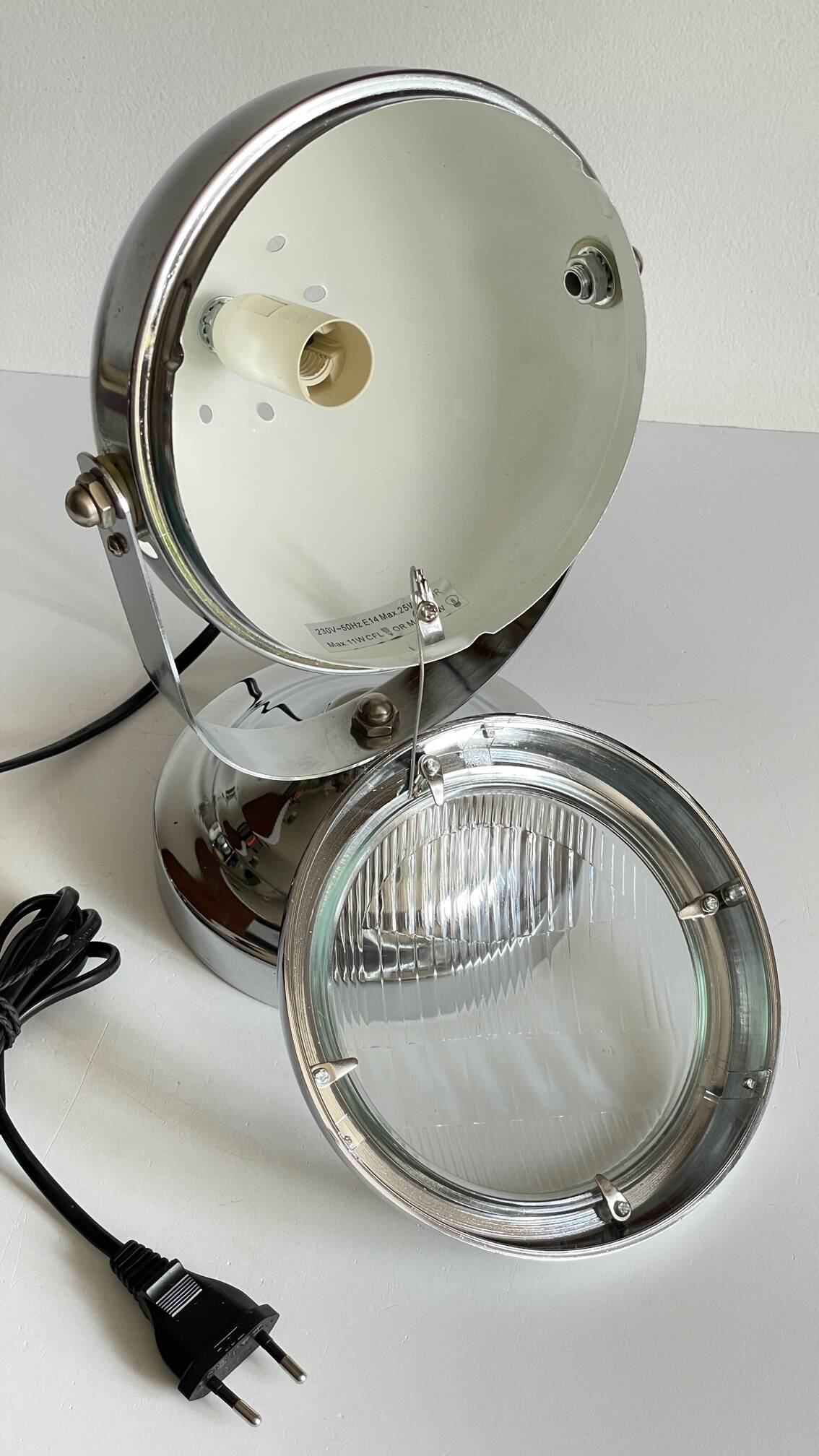 Chrome-plated metal headlight bulb, 1990s