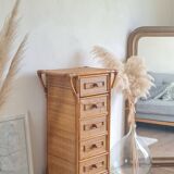 Rattan chest of drawers from the 1970s.
