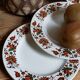 Six vintage English fine porcelain dessert plates