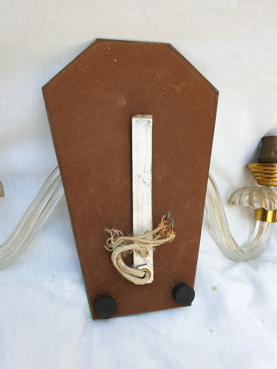 Glass mirror wall light