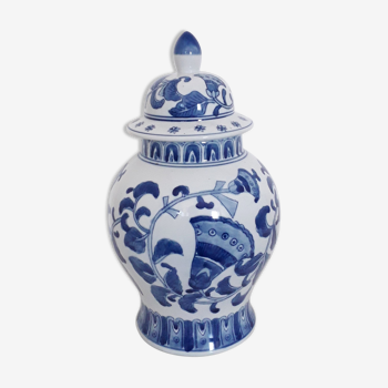 Ancien pot à couvercle - porcelaine asiatique - herboristerie-1970-80