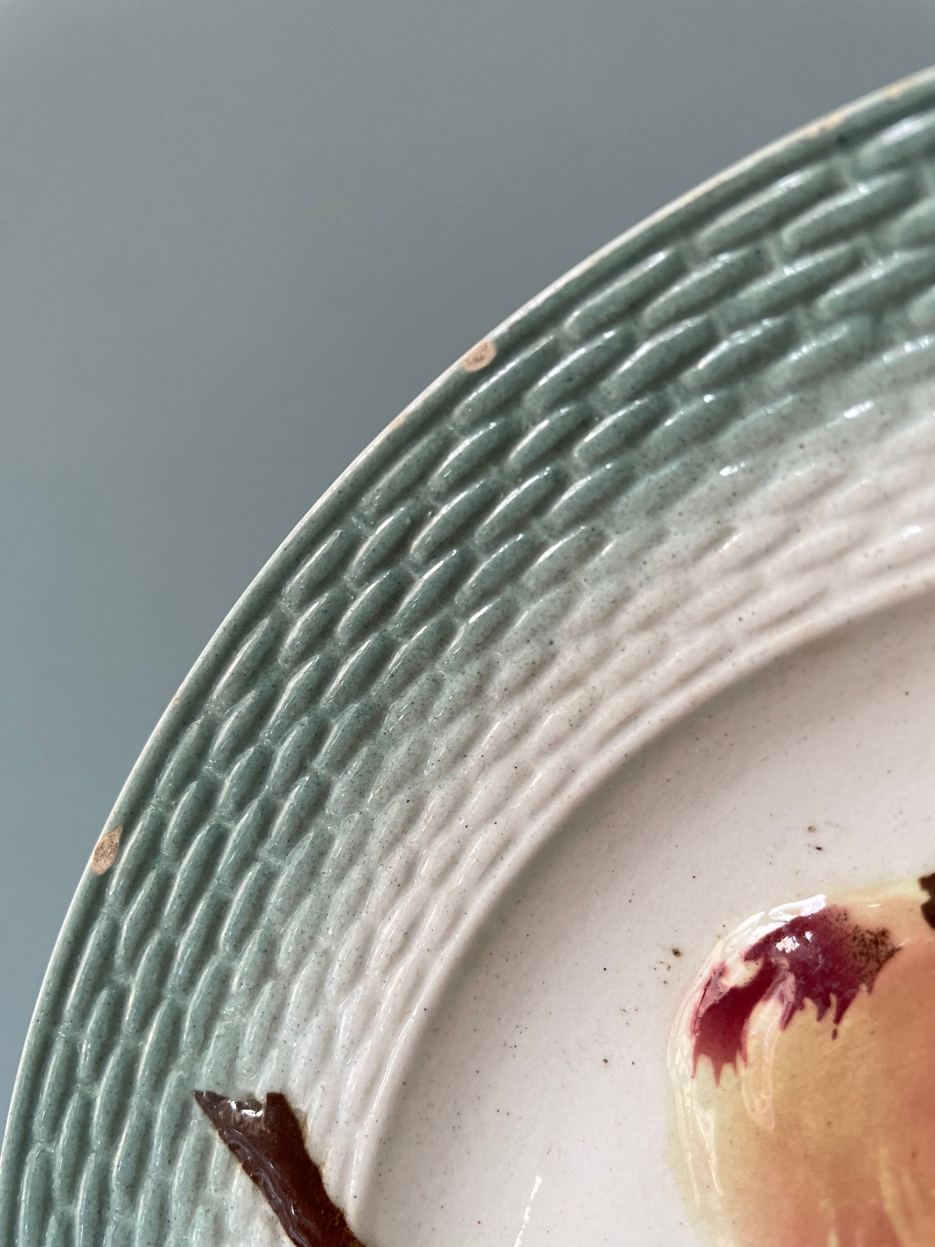Set of 4 dessert plates in slurry St Amand Hamage