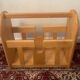 Vintage magazine rack in blond wood