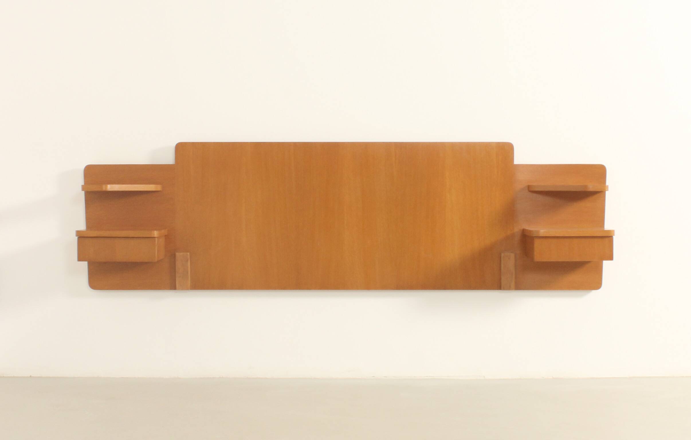 Headboard with teak bedside tables, France, 1960s