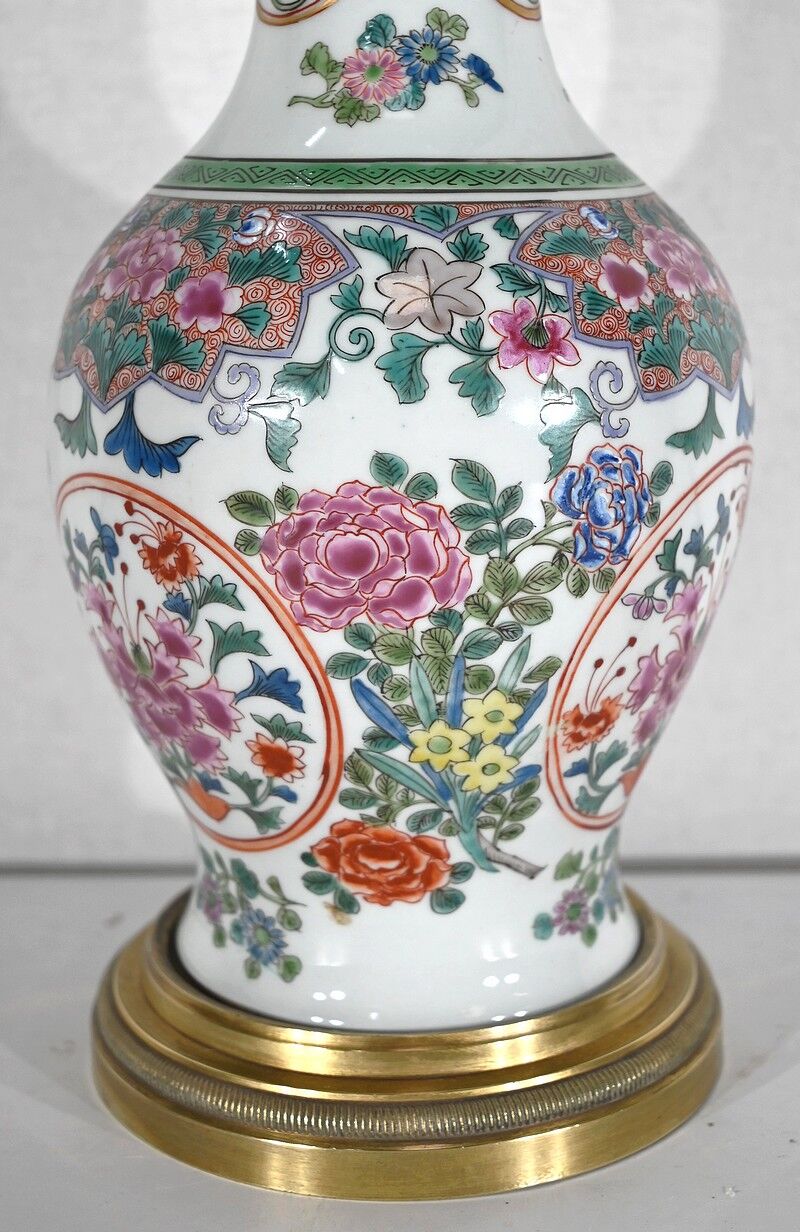 Porcelain lamp of china and brass – early twentieth century