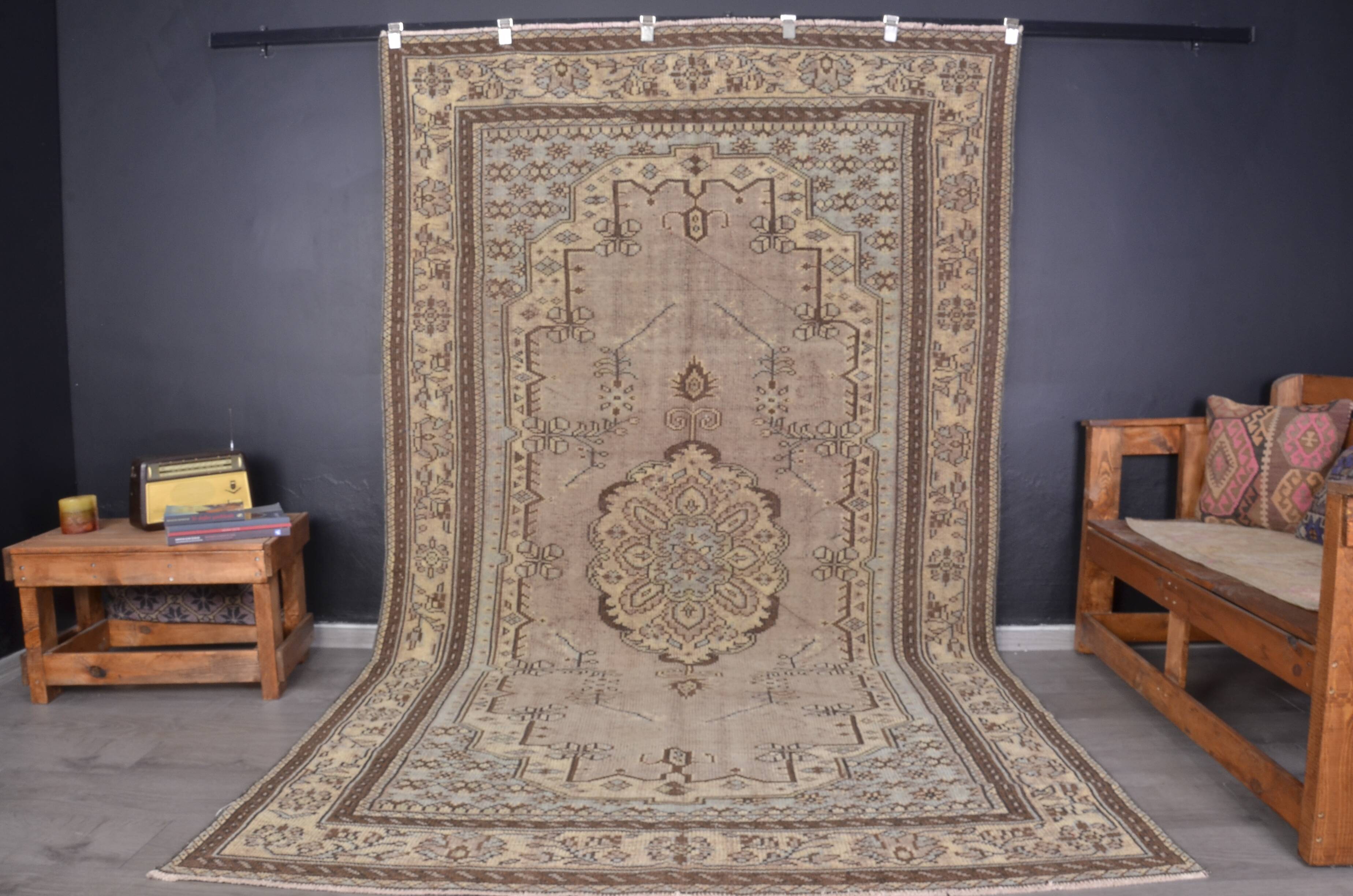 Brown Handmade Tribal Oushak Rug sku2333
