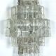Pair of XL clear murano glass elements wall lamps produced in Italy during the 70s. Attributable to
