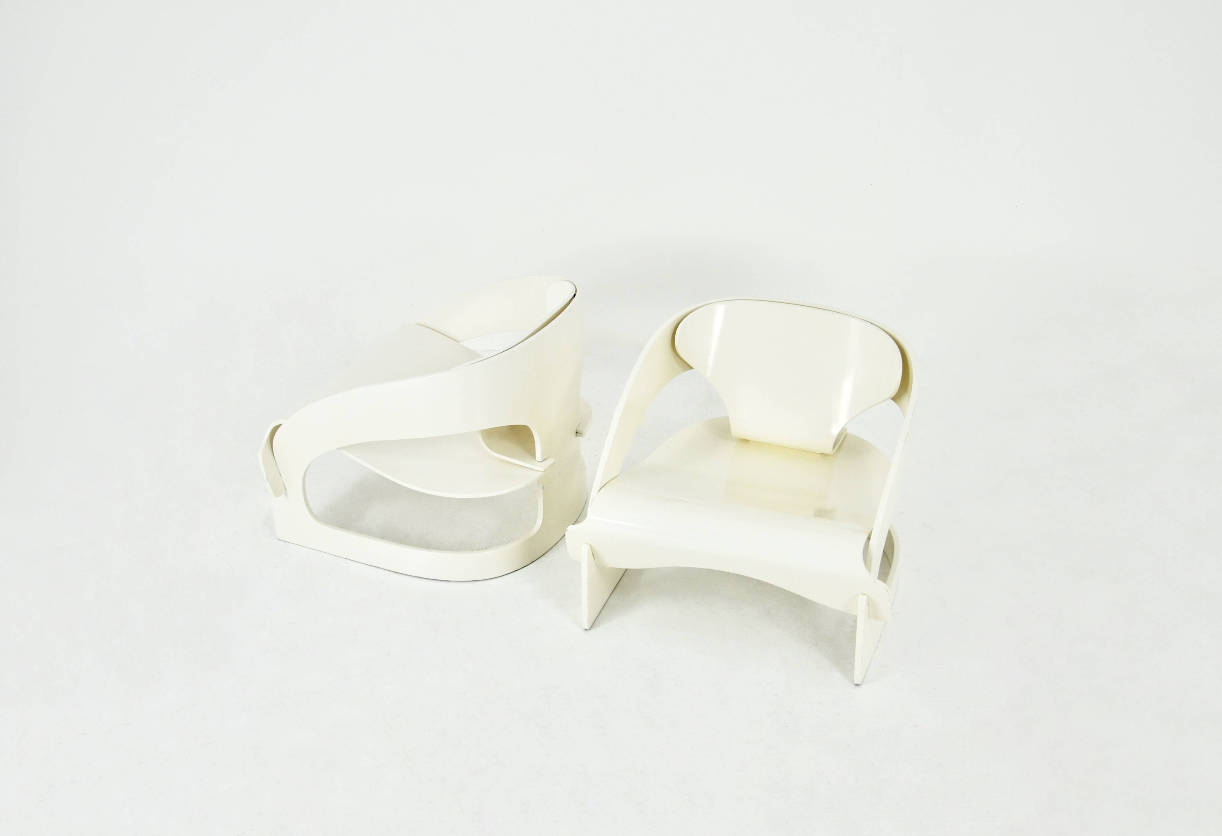 Pair of Model 4801 Armchairs by Joe Colombo for Kartell, 1960s