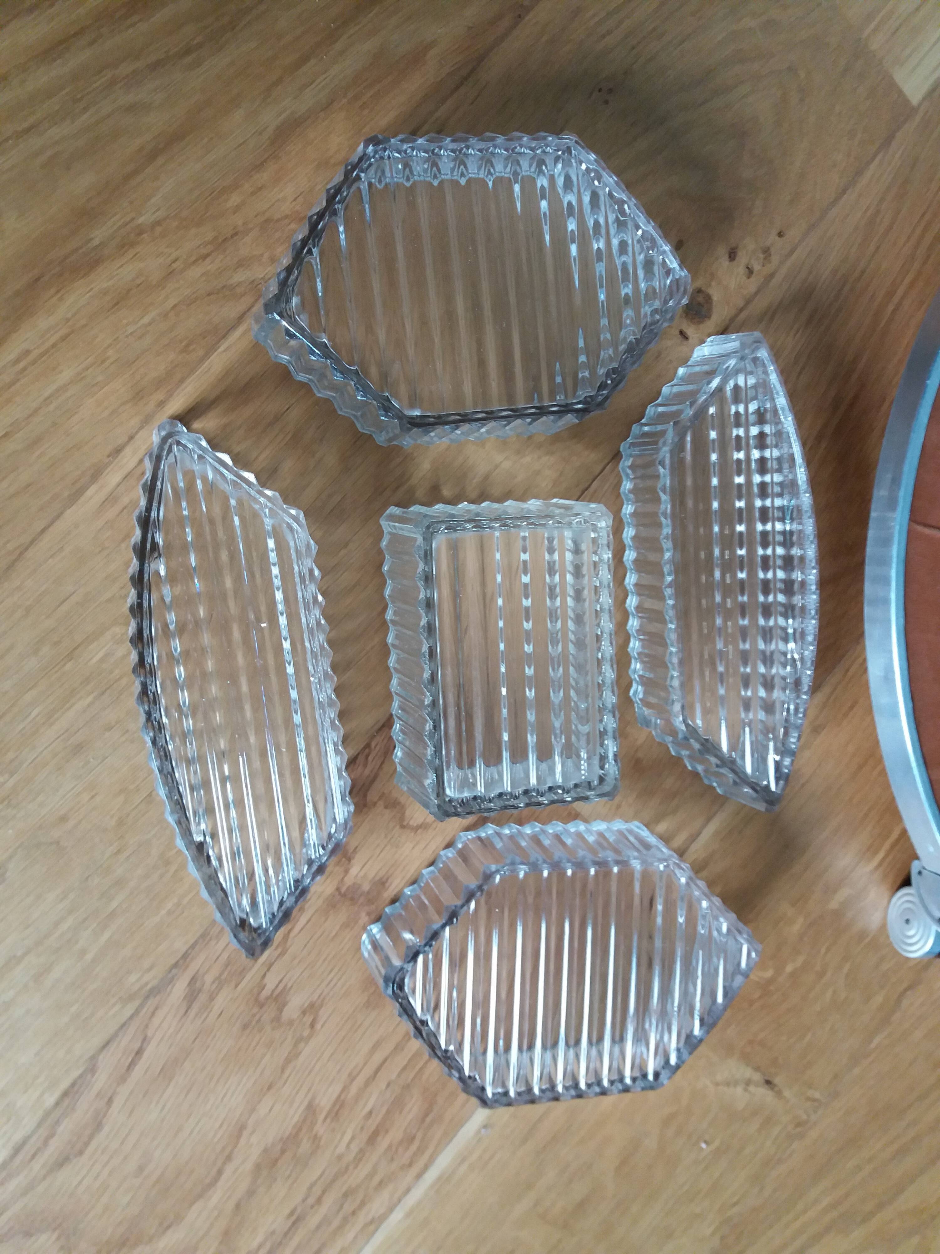 Durinox art deco mirror aperitif tray