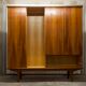 Scandinavian teak cabinet 4 doors 2+1 drawers wardrobe 1960