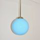 A pendant lamp with a blue glass shade, 1940s.