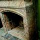 Louis XIV-style fireplace has 19th century veined pink marble hood