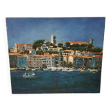 ERCAN Le Suquet Cannes on canvas frame