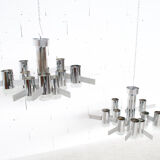 Pair of chandeliers from Sciolari 70 years chrome steel