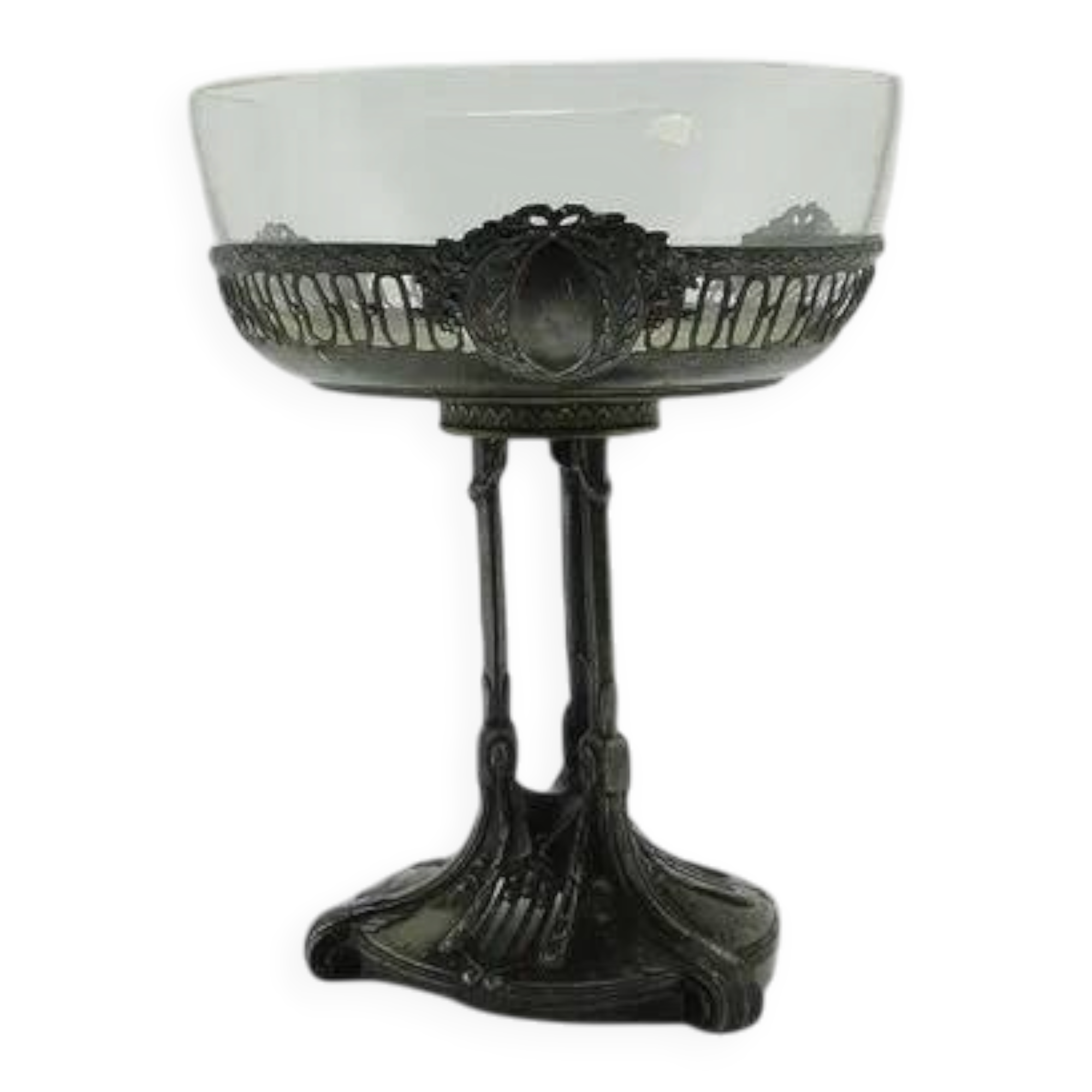 AGS Art Nouveau Plate, glass, Quist, Germany, early 20th century