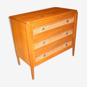 Vintage wicker chest of drawers