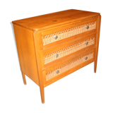 Commode vintage en osier