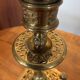 Pair of candlesticks, antique brass, 19th century, signed Prachthauser