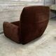 Vintage chocolate velvet armchair 1970 (roset line rock ducaroy)
