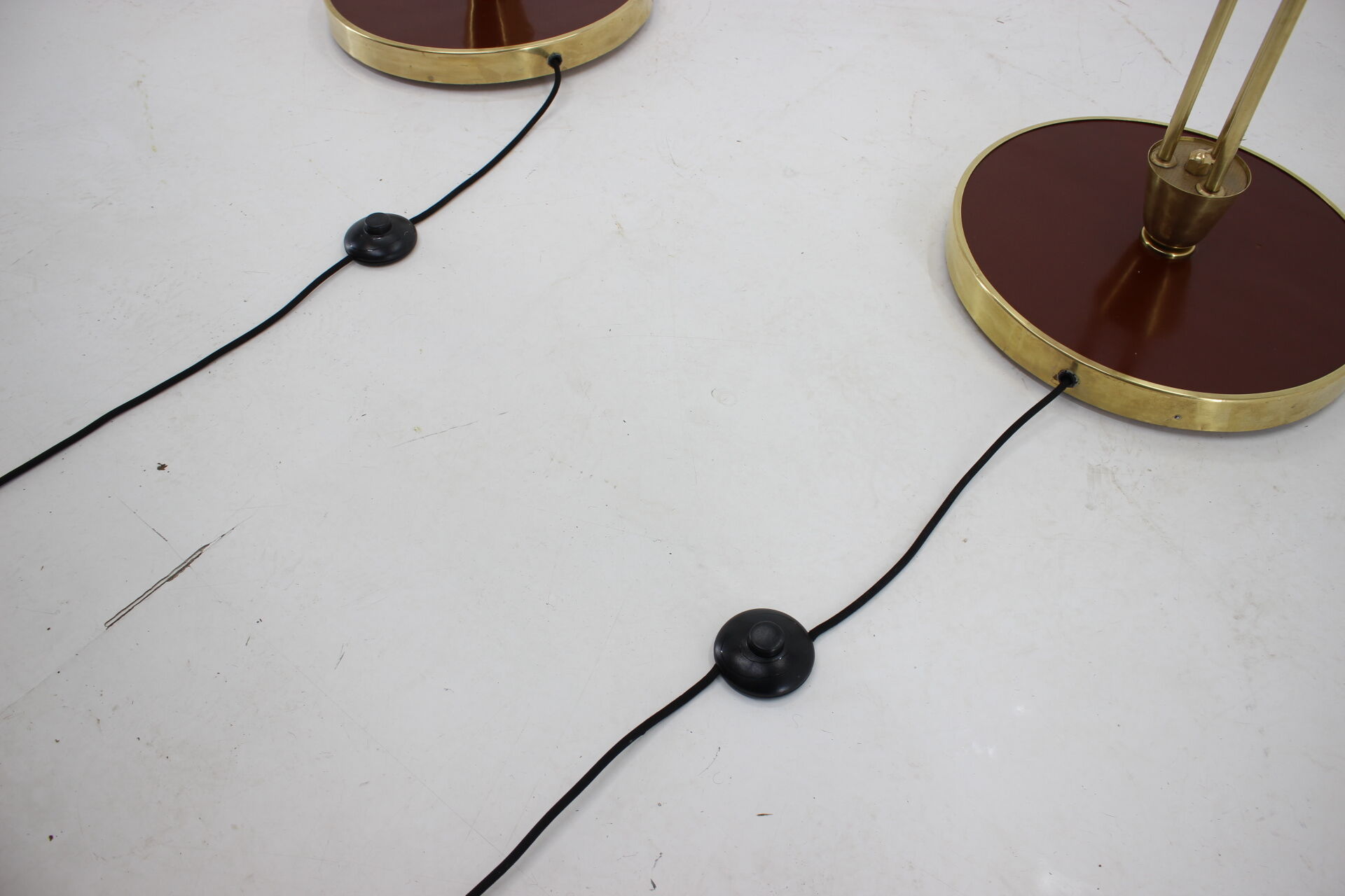 Pair of art deco floor lamps, Czechoslovakia 1940s