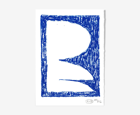 Empreinte bleu tirage sérigraphique
