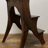 Walnut bookcase step stool