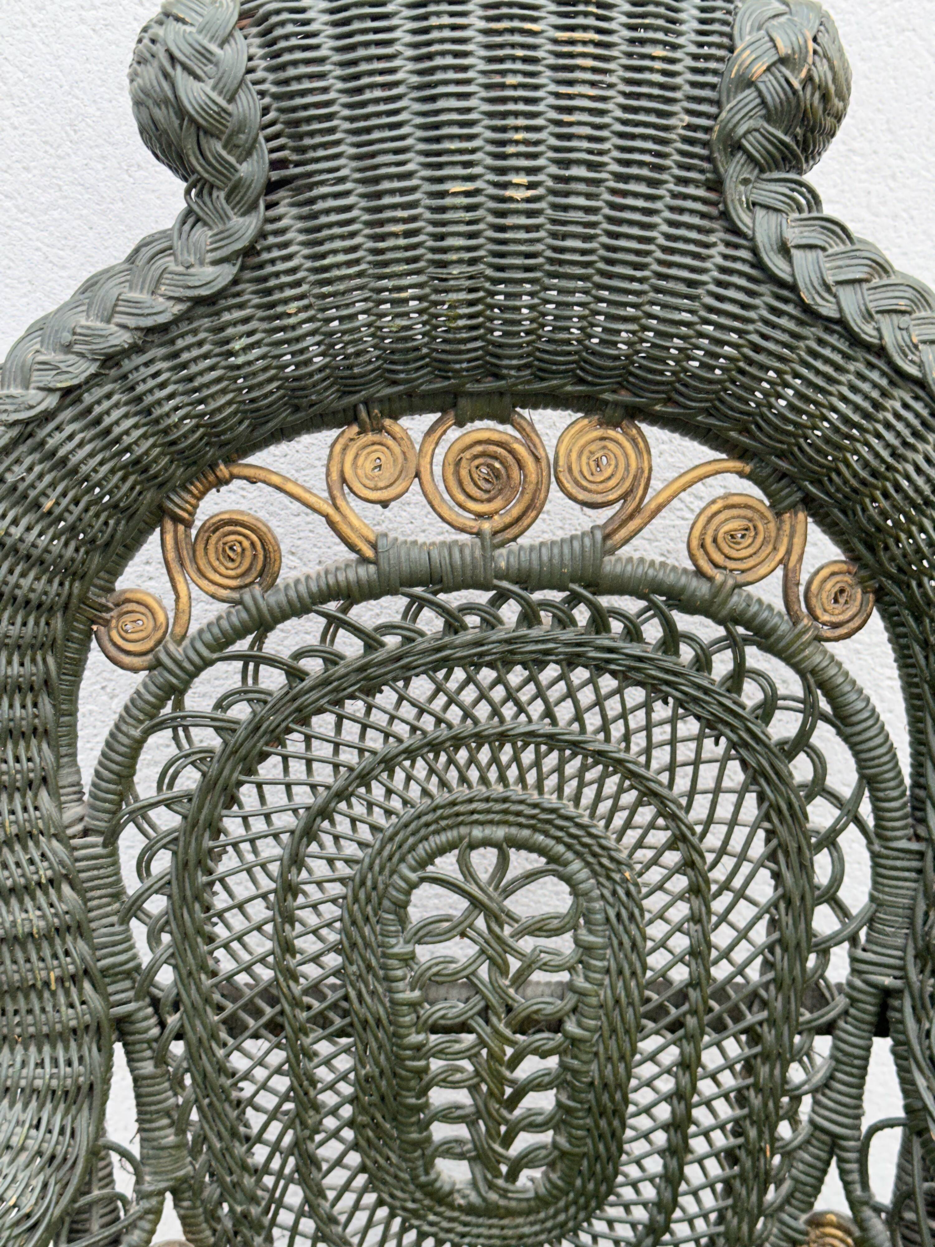 Perret & Vibert pair of ornate rattan armchairs, circa 1890