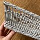 Bread basket, pocket emptying tray, storage box in grey rattan and wicker -