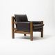 Pair of lounge chairs produced by TON in wood and brown leather, Czechoslovakia, 1990s