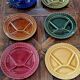 Set of 6 Sarreguemines plates for Burgundy fondue