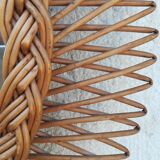 Vintage wicker round mirror 37cm