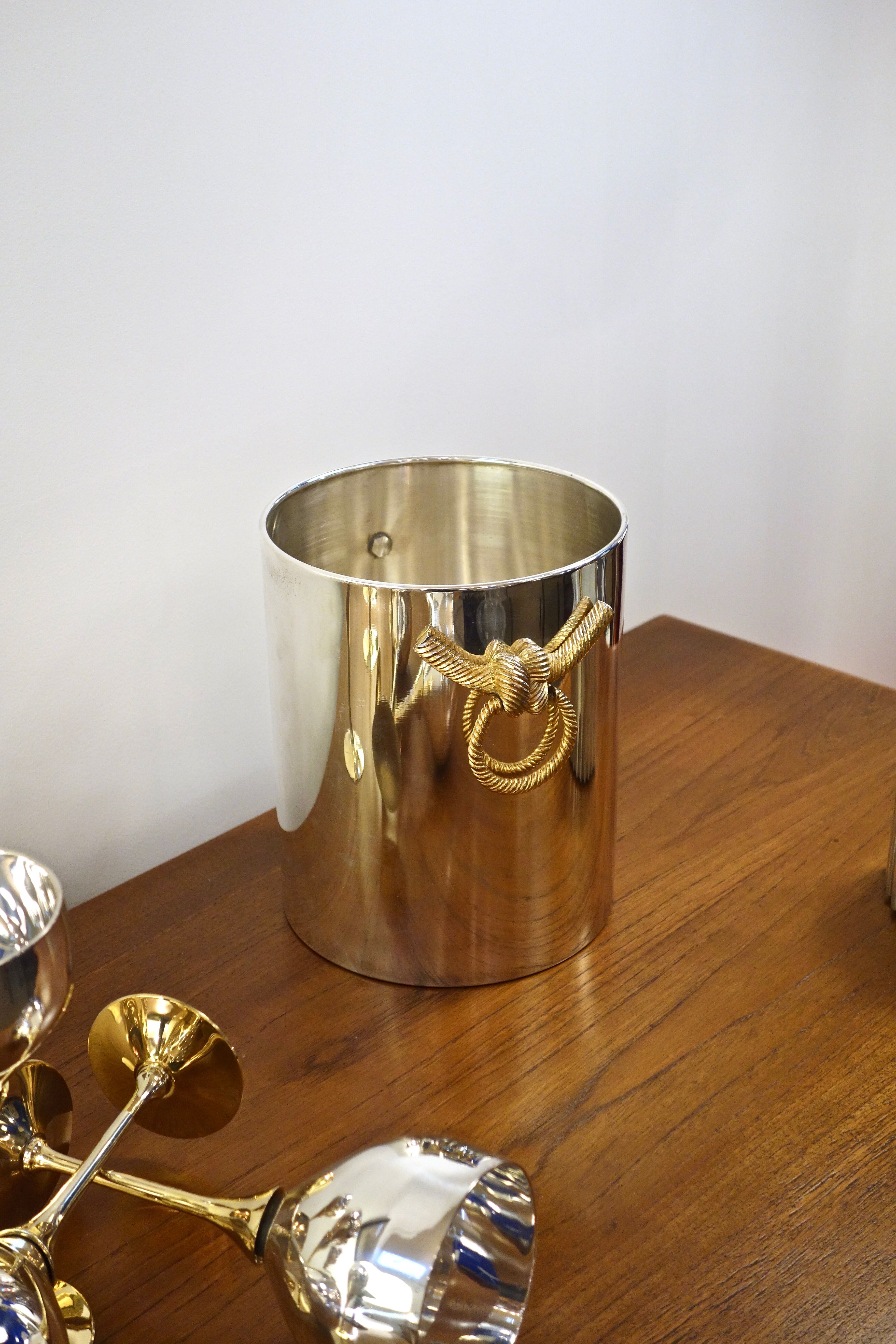 Vintage champagne bucket Lancel, France 1970's