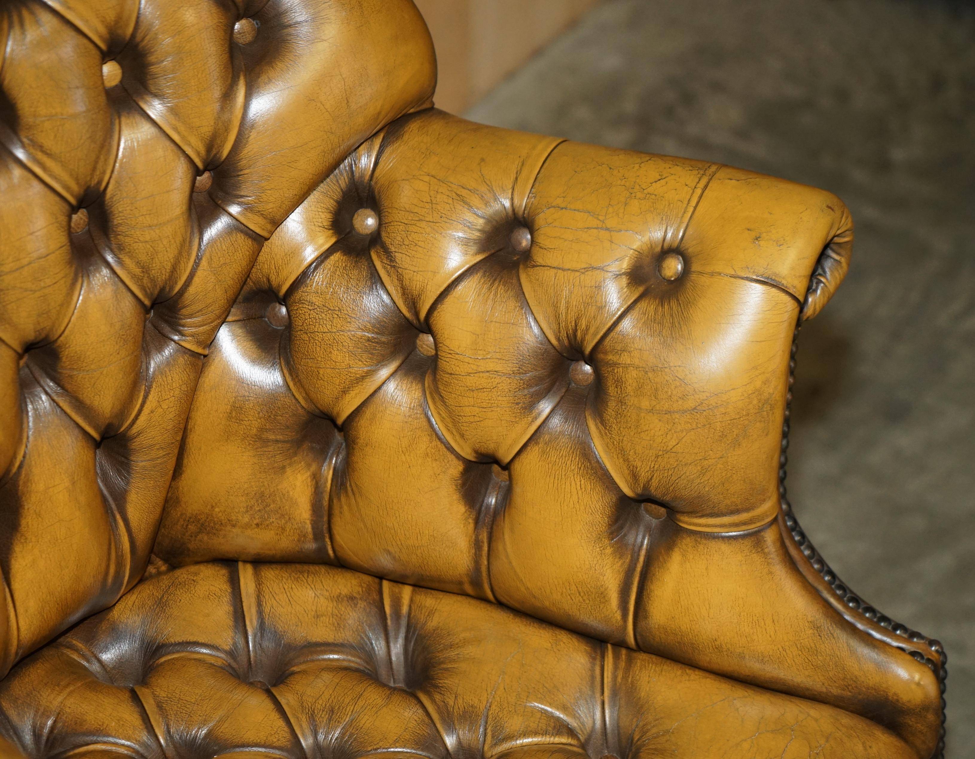 Vintage Leather Chesterfield Director's Armchair