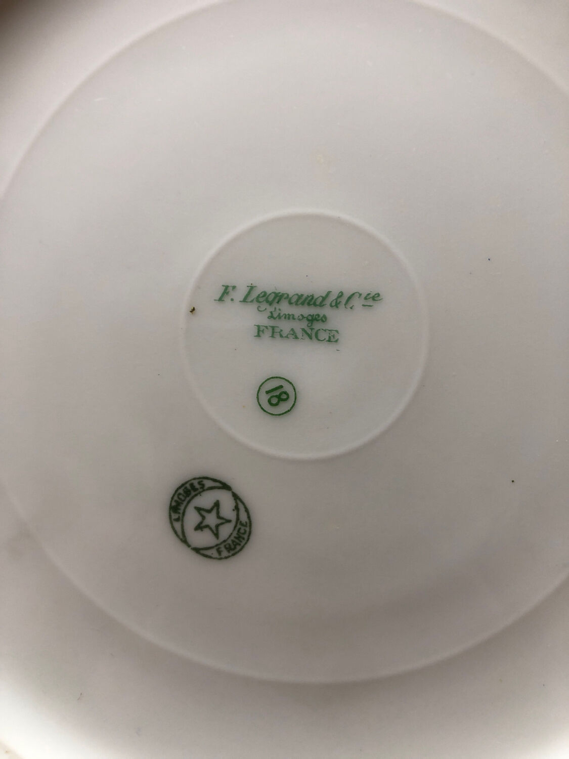Flat porcelain plate from Limoges F Legrand