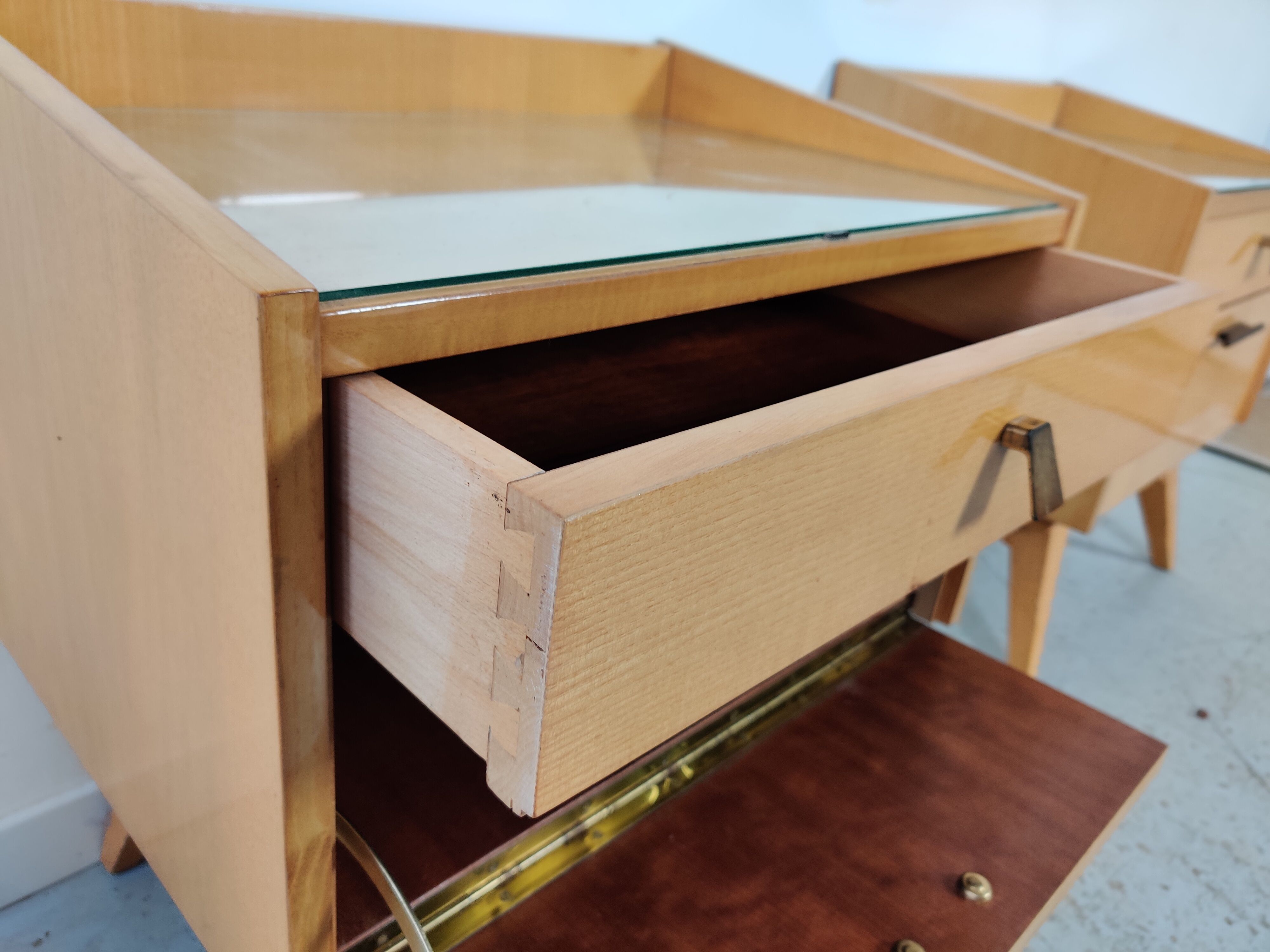 Pair of Scandinavian bedside tables, 50s/60s
