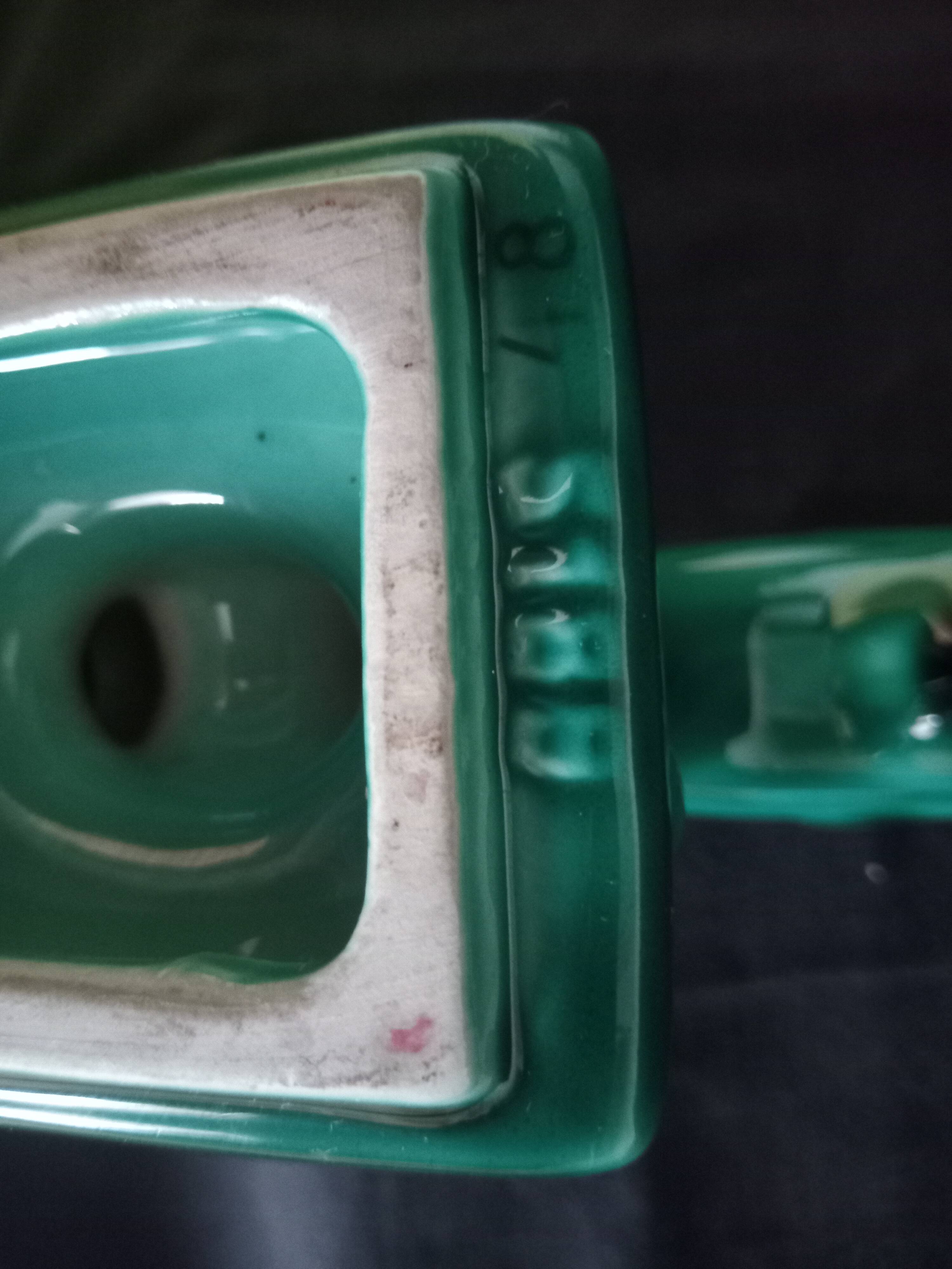 Pair of two-arm ceramic candle holders from Vallauris