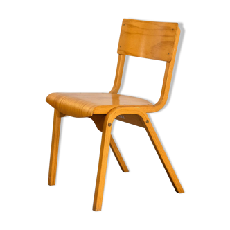 Chaises d'école en bois et contreplaqué, Royaume-Uni, 1970