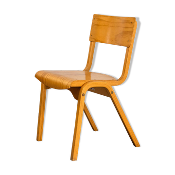 Chaises d'école en bois et contreplaqué, Royaume-Uni, 1970