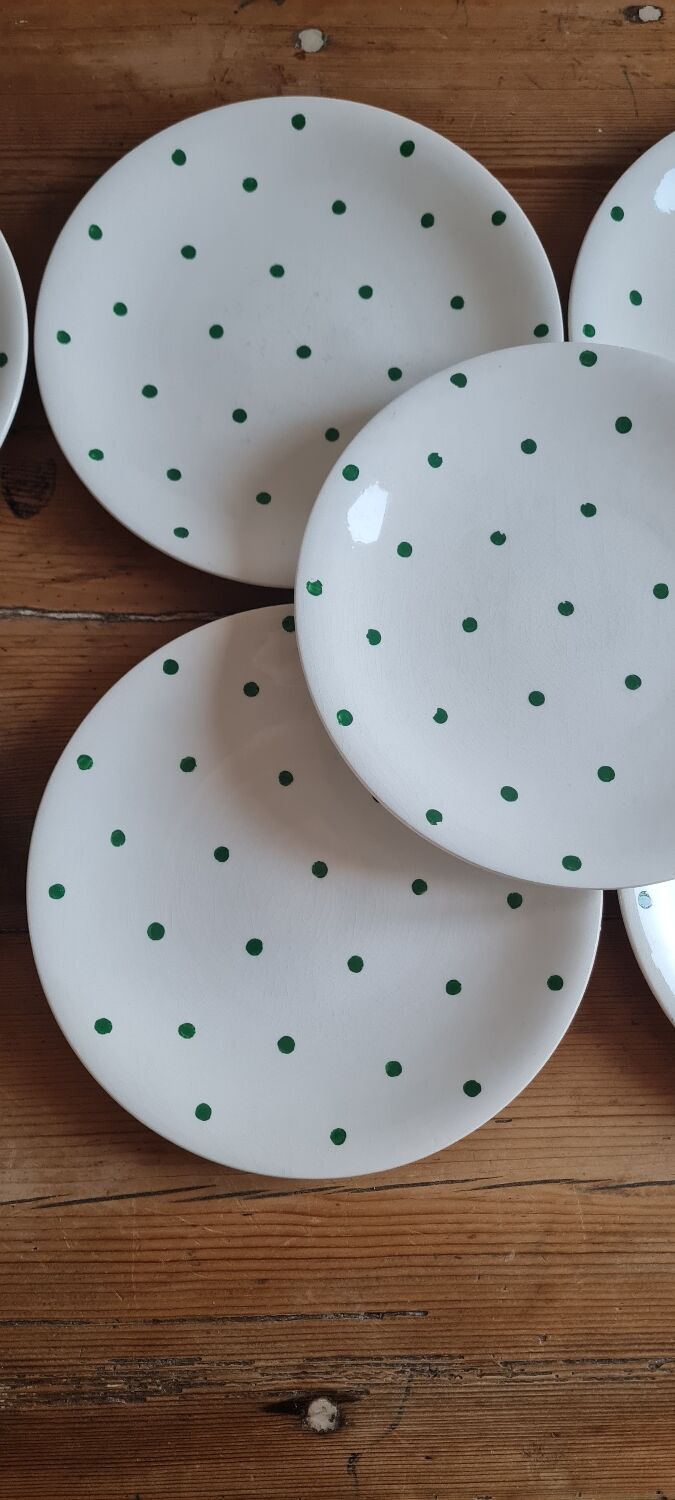Set de 10 assiettes plates longchamps vintage