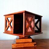 Small vintage teak revolving bookcase
