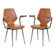 2 chaises en contreplaqué de style Carlo Ratti pour Legni Curvati années 50