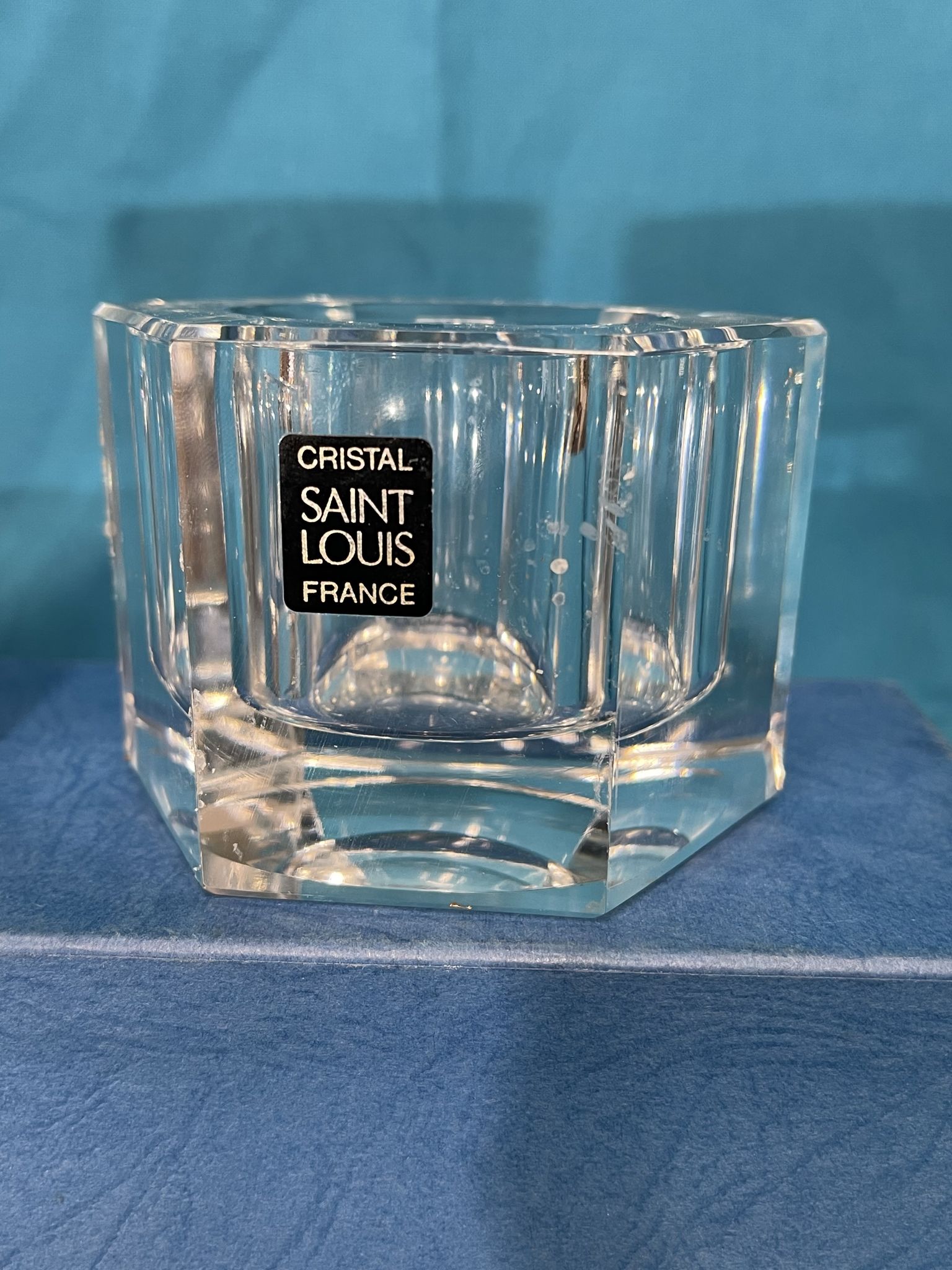 Pair of crystal candle holders saint-louis original box