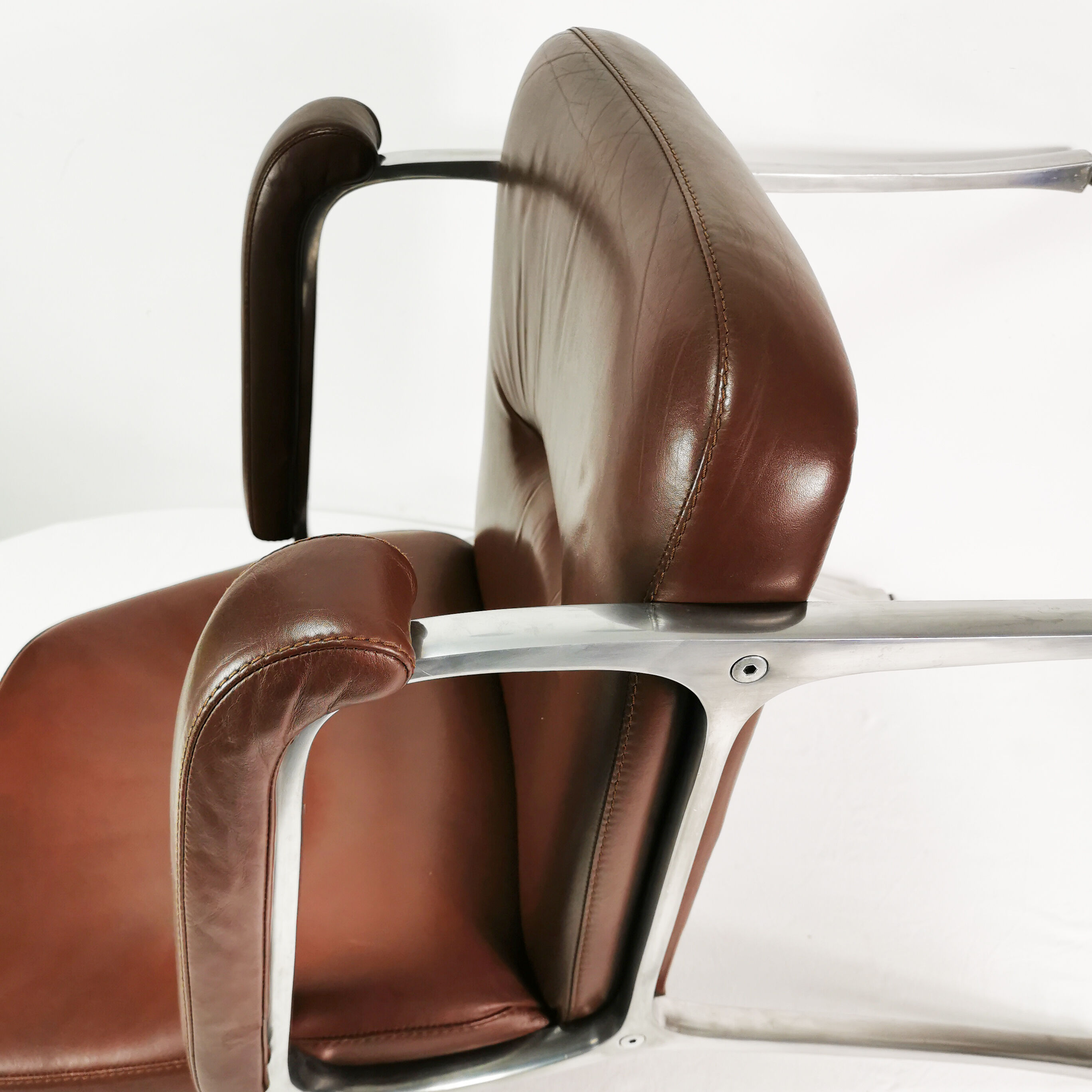Modernist leather desk chair, germany, 1970s