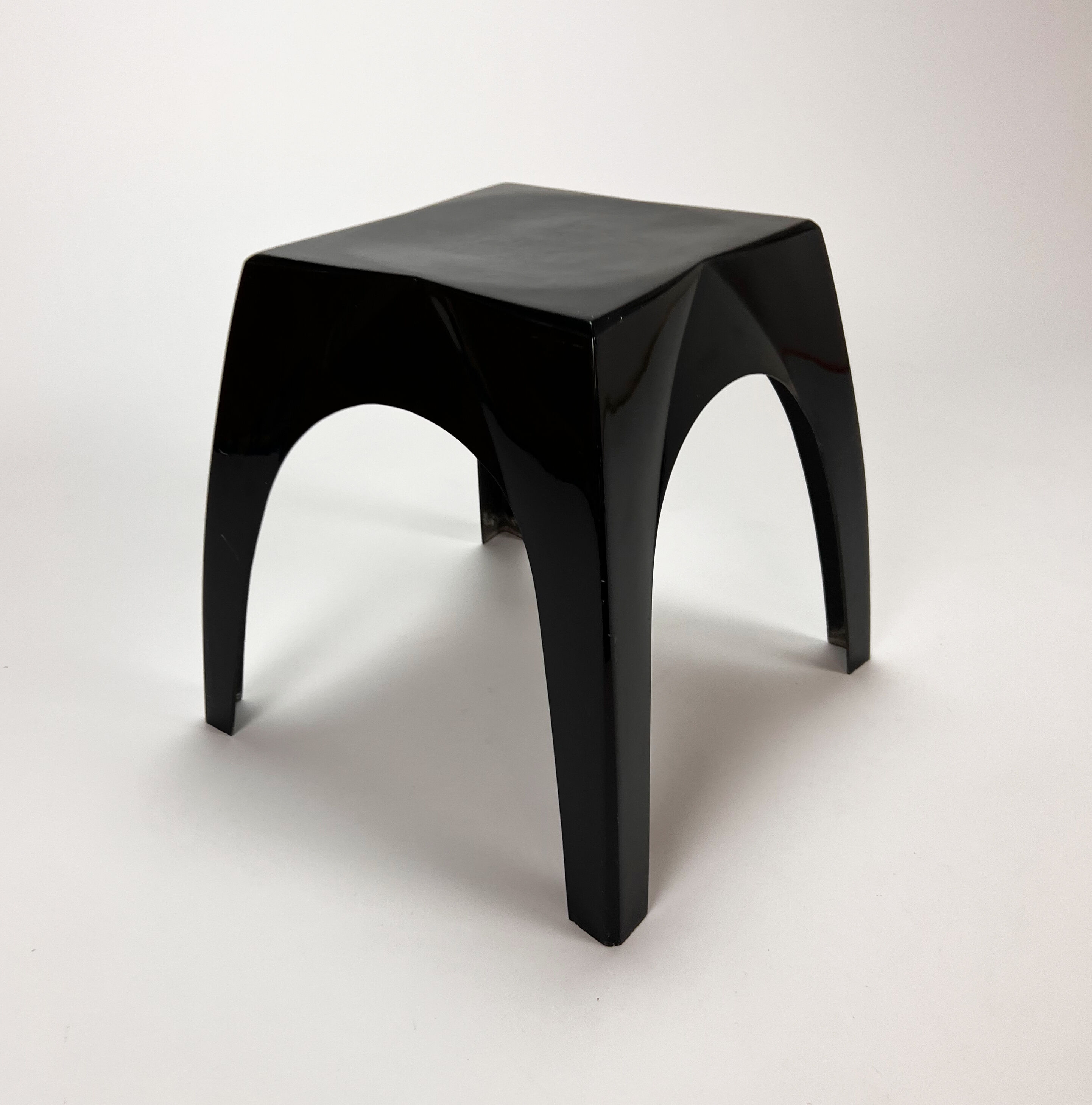 Italian fiberglass black stool, 1960s